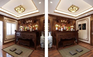 Phòng thờ dự án nhà phố Hải Phòng Thiết kế nội thất đẹp và tiện nghi của dự án nhà phố Hải Phòng