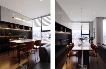 Phòng bếp Masterise Smart City Tây Mỗ Thi công nội thất chung cư Masterise Smart City