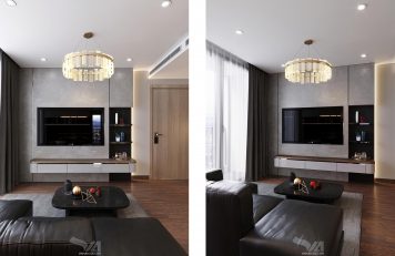 Phòng khách Masterise Smart City Tây Mỗ Thi công nội thất chung cư Masterise Smart City