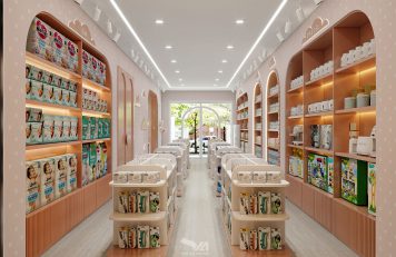 Thiết kế nội thất đẹp – Cửa hàng bán đồ mẹ và bé tại Hà Nội