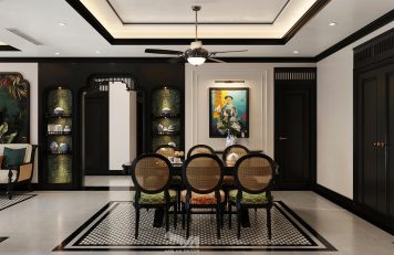 Phòng khách phong cách Indochine Hà Nội