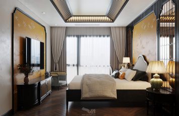 Phòng ngủ phong cách Indochine tại Hà Nội