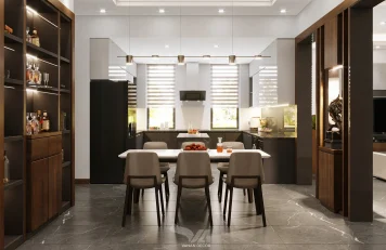 Phòng bếp Biệt thự tại Sóc Sơn Thiết kế nội thất đẹp – Biệt thự tại Sóc Sơn, Hà Nội