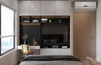 Phòng ngủ chung cư tại Hà Nội Thi công nội thất chung cư theo phong cách hiện đại tại Hà Nội