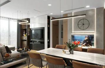 Phòng bếp chung cư The Zei tại Hà Nội Thiết kế nội thất chung cư The Zei theo phong cách hiện đại,