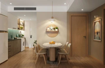 Phòng khách chung cư Hạ Long Thiết kế nội thất đẹp, sang trọng của căn chung cư 2 phòng ngủ tại Hạ Long