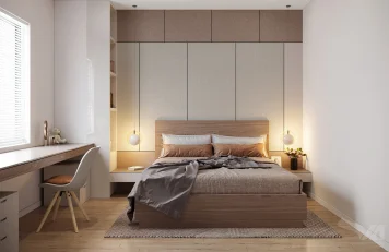 Phòng ngủ chung cư Trần Đăng Ninh Thi công nội thất chung cư tại Hà Nội