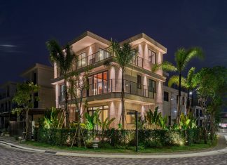 Biệt thự 510 m2 với không gian đan xen các mảng màu tương phản