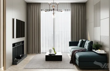 Phòng khách bếp chung cư 2 phòng ngủ Vinhomes Smart City Thi công nội thất chung cư 2 phòng ngủ tại Vinhomes Smart City, Hà Nội