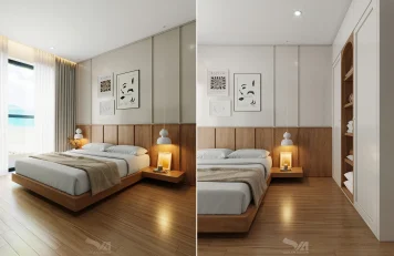 Phòng ngủ Scandinavian chung cư The Sang Thiết kế nội thất đẹp