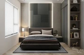 Phòng ngủ chung cư 2 phòng ngủ Vinhomes Smart City Thi công nội thất chung cư 2 phòng ngủ tại Vinhomes Smart City, Hà Nội