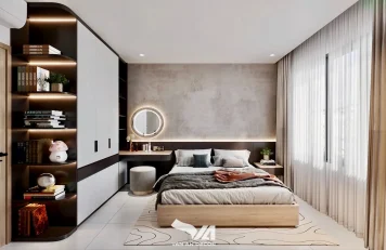 Phòng ngủ nhà phố Sun Casa Central Thiết kế nội thất đẹp – Nhà phố phong cách hiện đại, sang trọng ở Khu Sun Casa Central, Bình Dương