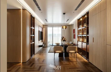 Phòng khách bếp chung cư The Sang tại Đà Nẵng