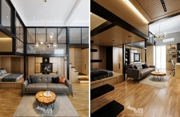 Phòng khách nhà phố Khâm Thiên, Hà Nội