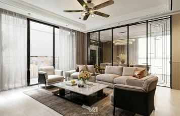 Phòng khách bếp Nhà phố Phú Thượng, Hà Nội