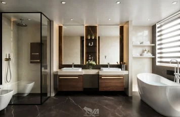 Phòng tắm nhà phố Phú Thượng, Hà Nội