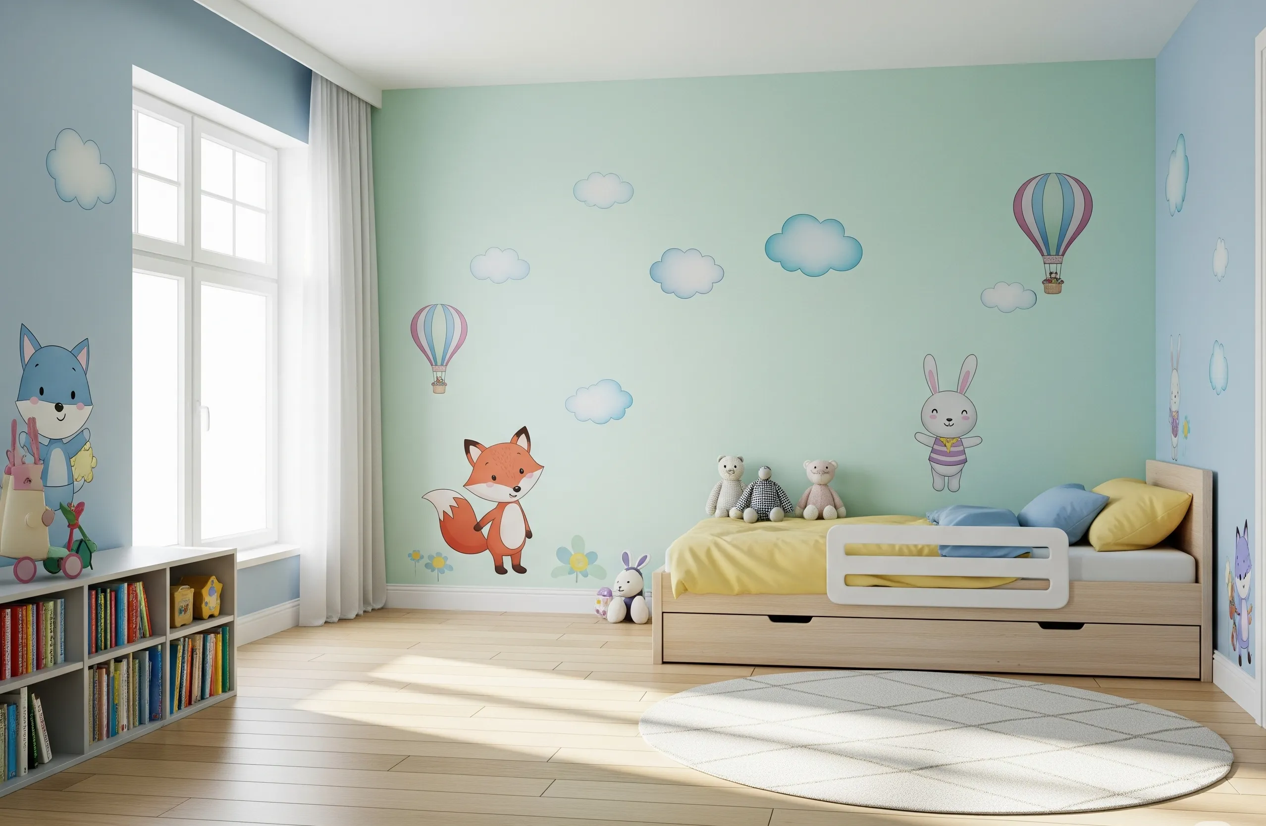 Phòng ngủ trẻ em hiện đại, màu pastel