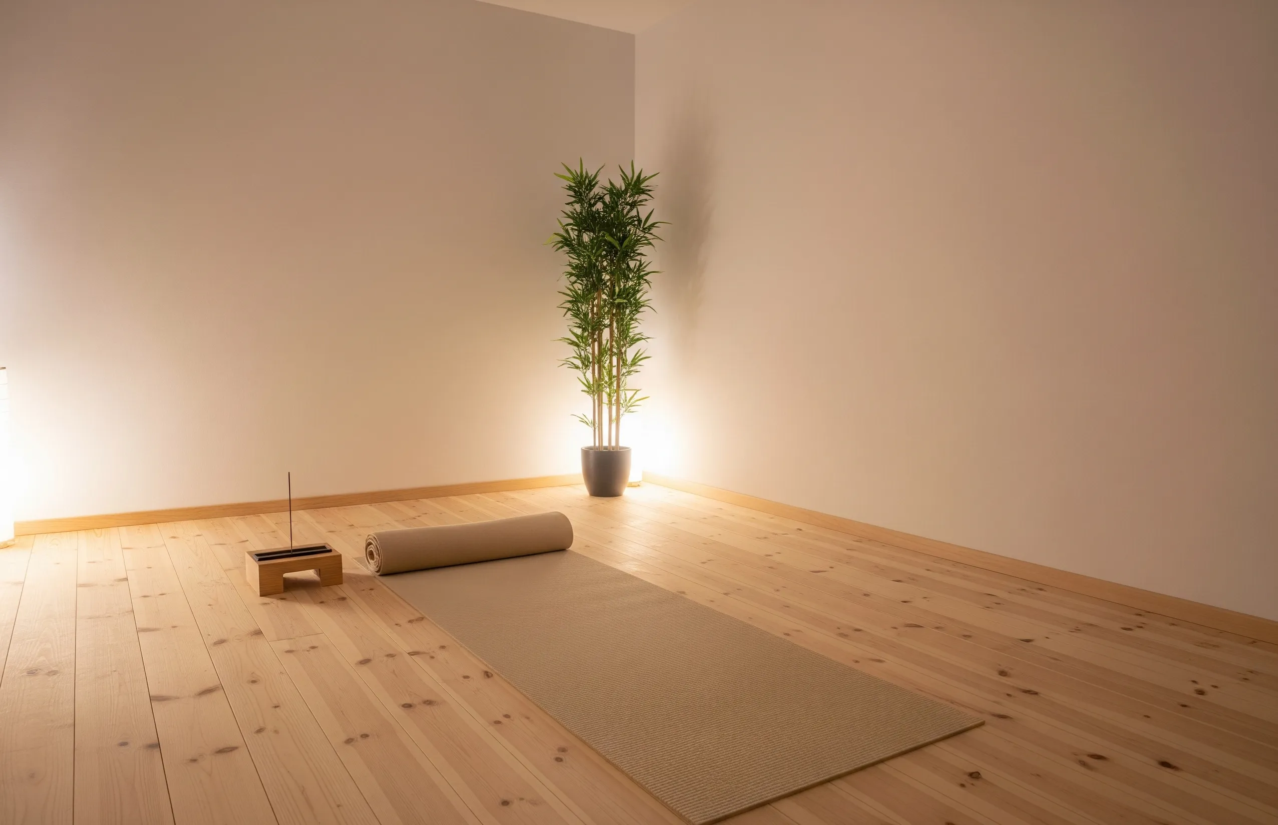 Thiết kế nội thất đẹp phòng thiền với không gian tối giản, ánh sáng dịu