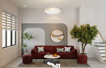 Thiết kế nội thất đẹp – Biệt thự song lập Bình Dương – Căn 65 KBA