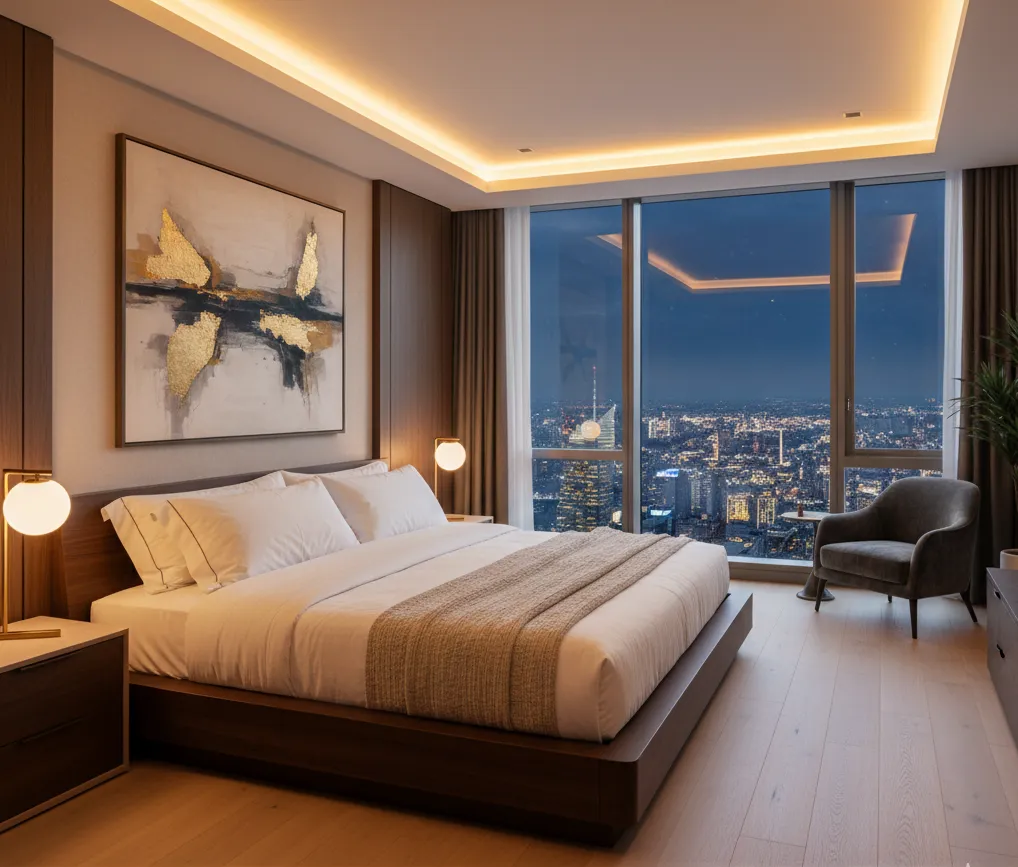 Phòng ăn penthouse mang phong cách Modern Luxury đầy ấn tượng.