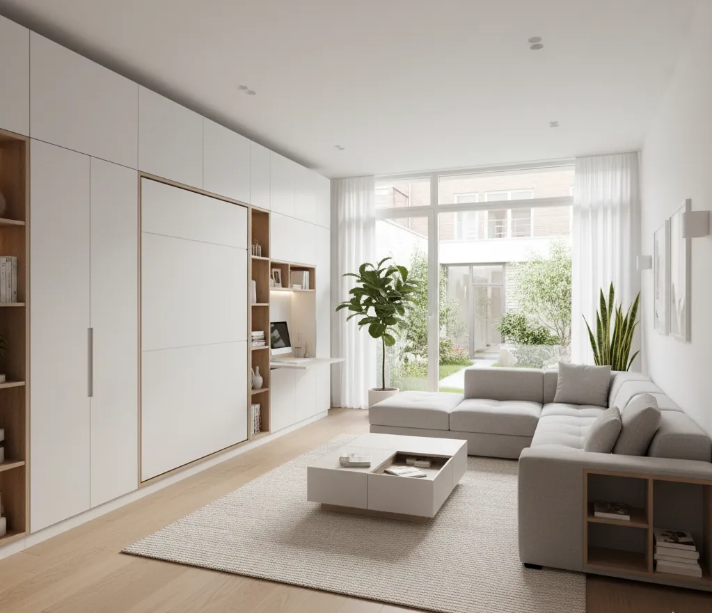 Thiết kế nội thất phòng khách nhà phố với nội thất đa năng