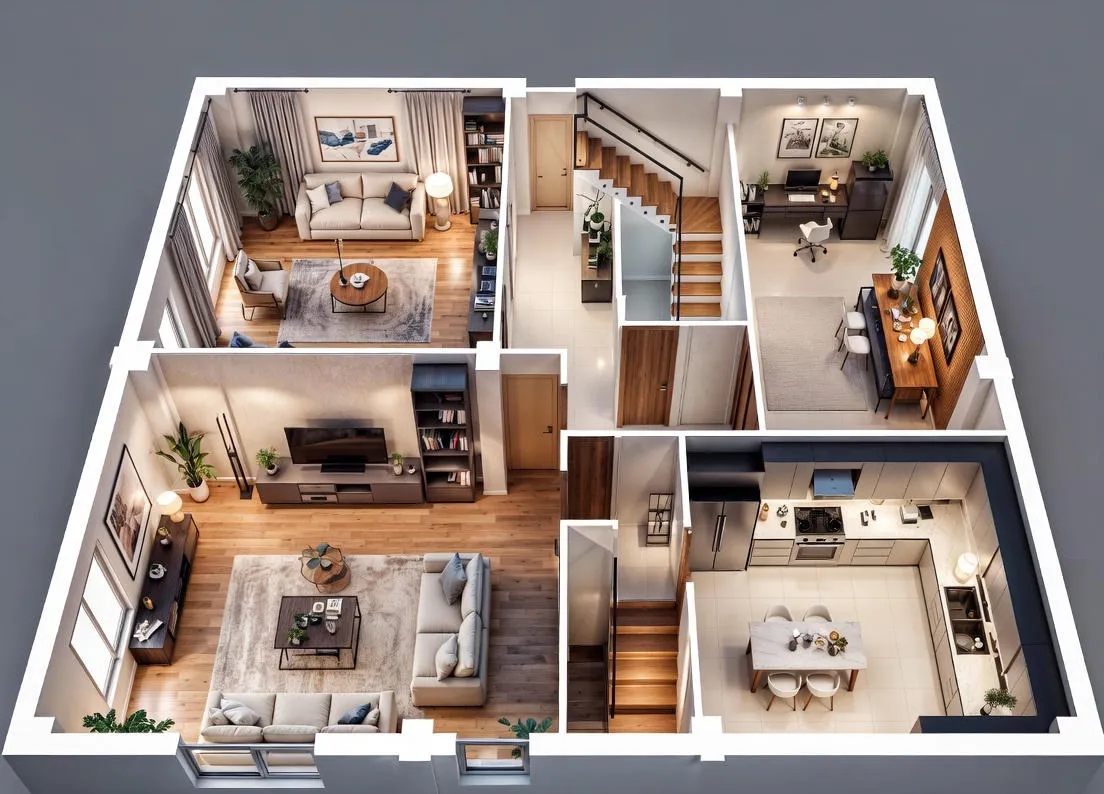 thiết kế nội thất đẹp tổng thể không gian nhà ở hiện đại