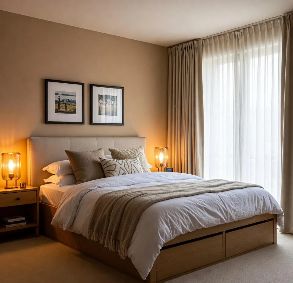 thiết kế nội thất đẹp phòng ngủ tối giản cho người bận rộn