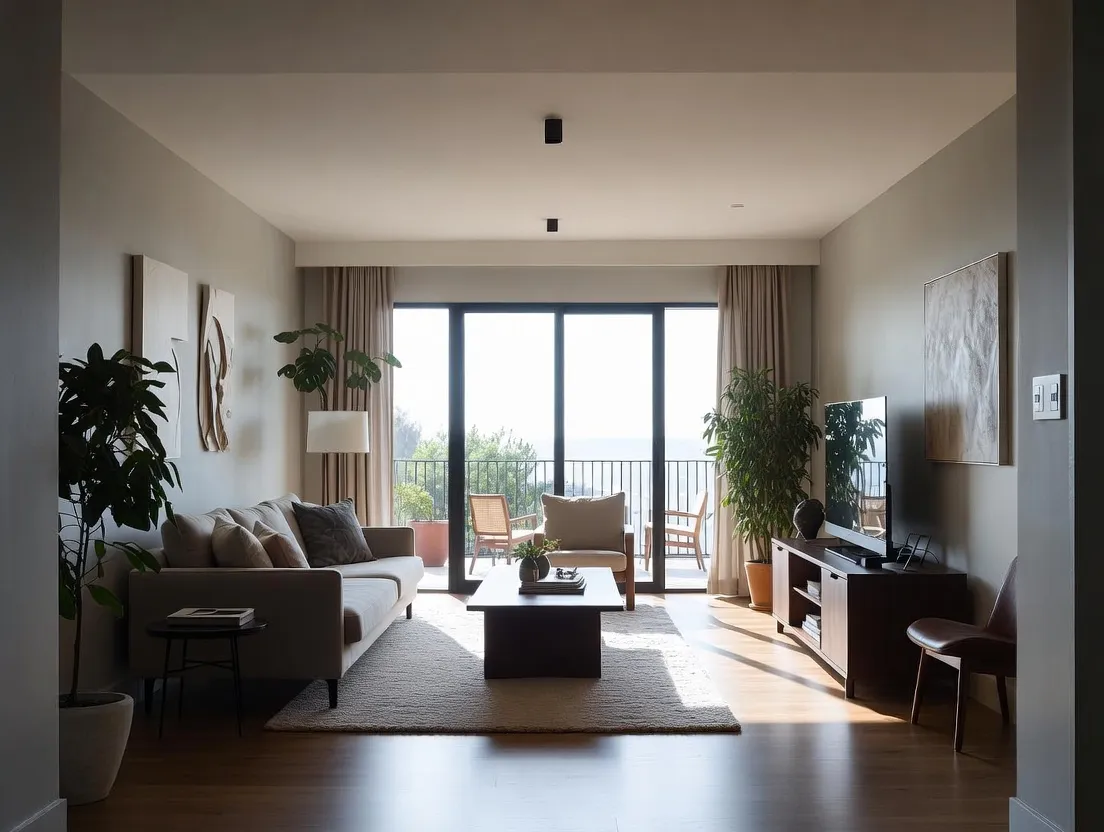 Thiết kế nội thất phòng khách theo dòng chảy ánh nhìn