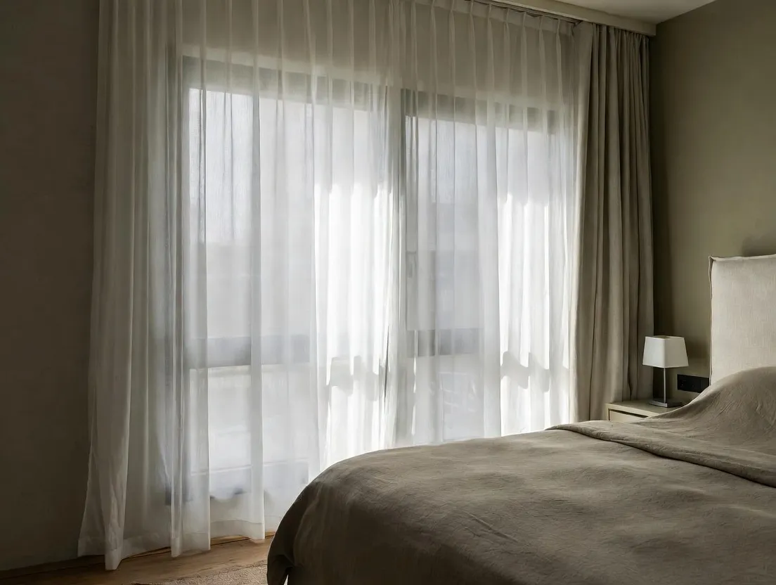 Thiết kế nội thất phòng ngủ cân bằng nhiệt độ và ánh sáng mùa giao mùa