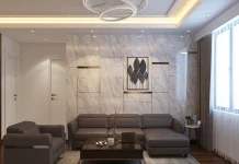 Đá nhân tạo Solid Surface và ứng dụng trong thiết kế không gian nhà ở Ứng dụng đá solid surfaces trong thiết kế phòng khách